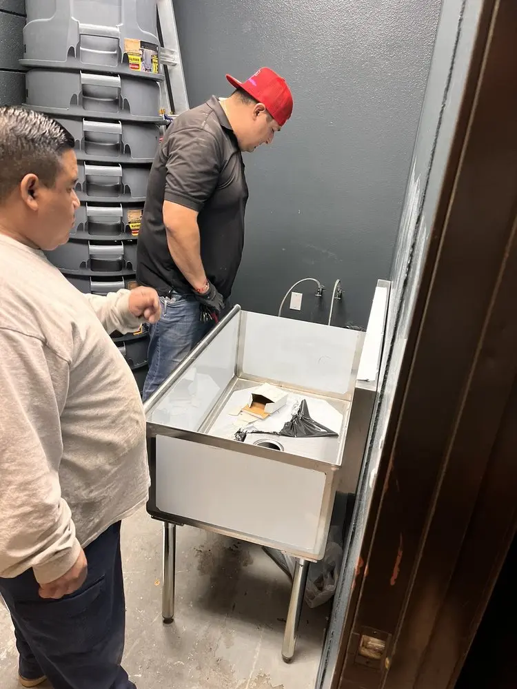 Commercial plumbing and sink installation in Coachella